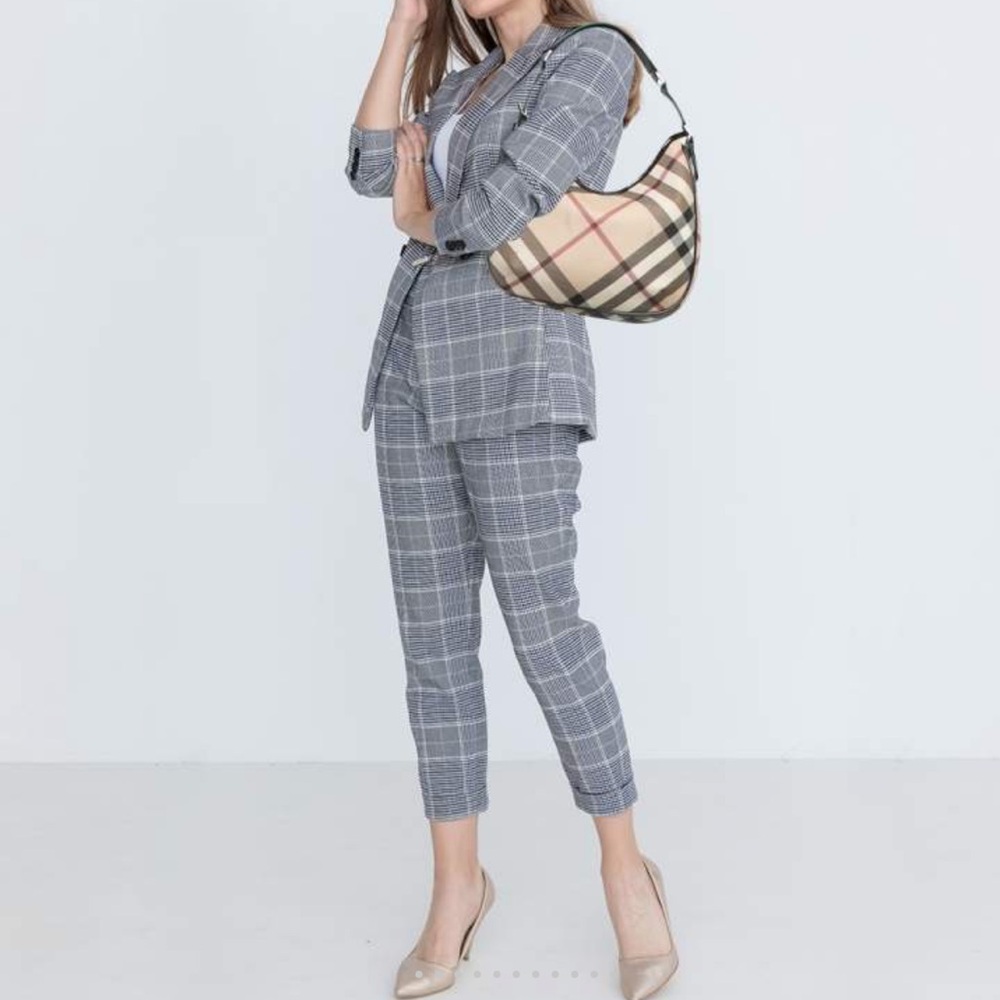 Burberry Nova Check Hobo Bag with Metallic Accents